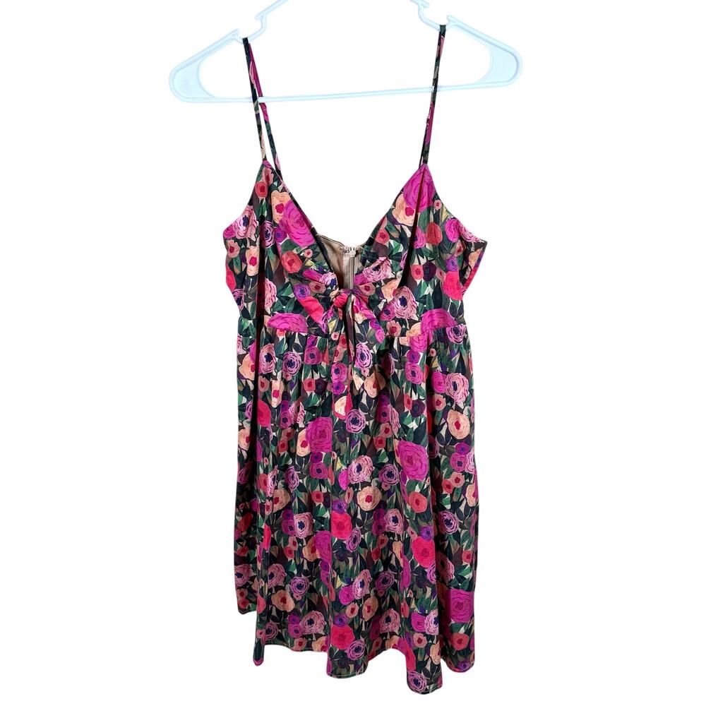 Aakaa Babydoll Dress Womens Size L Floral Mini Sundress